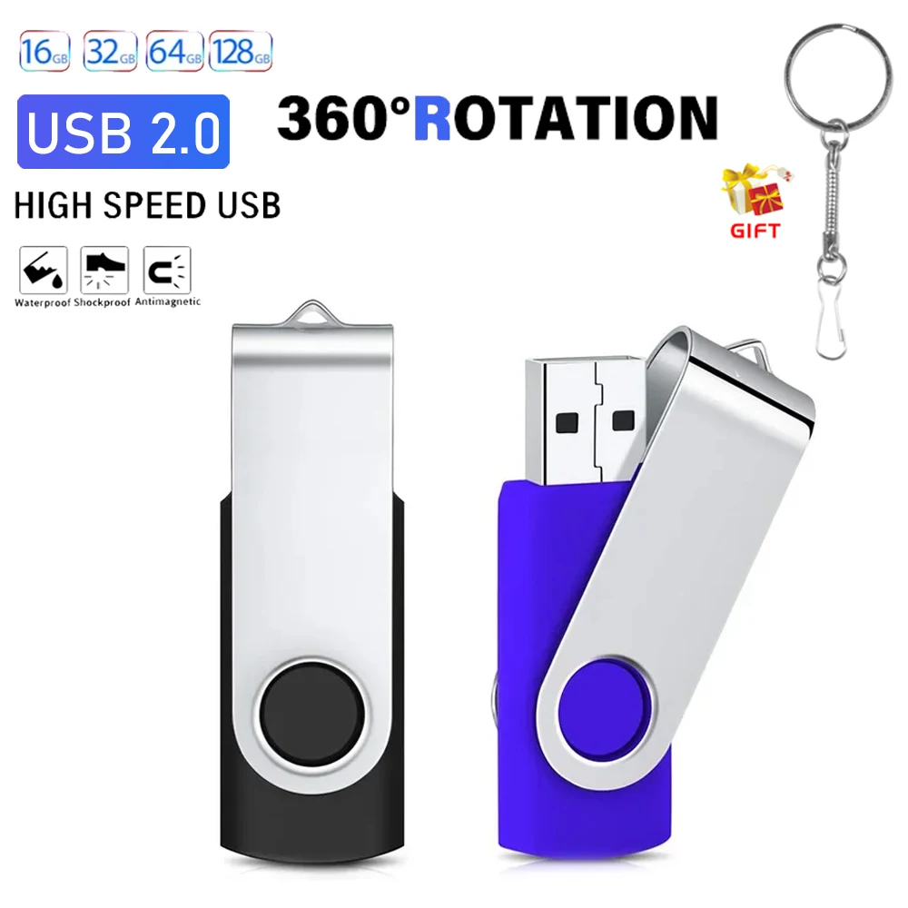Mini USB 2,0 Pendrive 128GB 64GB 32GB 8GB unidad Flash USB giratoria 4GB unidad Flash USB de alta velocidad llavero con palo el mejor regalo