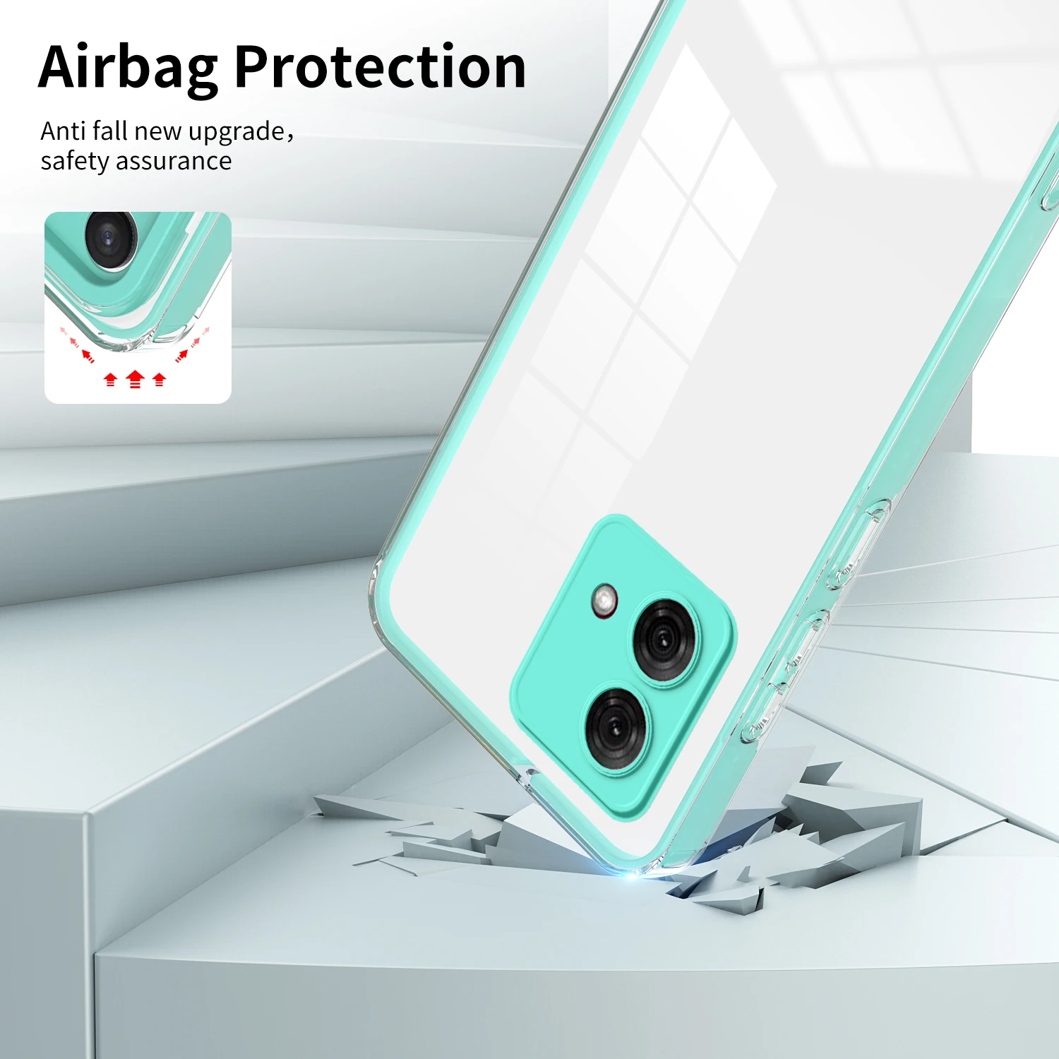 Para Motorola Moto G84 G54 funda dura de PC + TPU 3 en 1 funda protectora trasera transparente fundas de teléfono para Motorola Moto Edge 40 Neo - imagen 3
