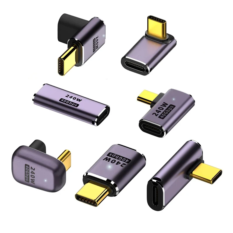 Adaptadores USB-C USB4 Thunderbolt3 para Macbook Laptop PC tipo C a C 240W carga rápida 40Gbps sincronización de datos 8K UHD conector de pantalla