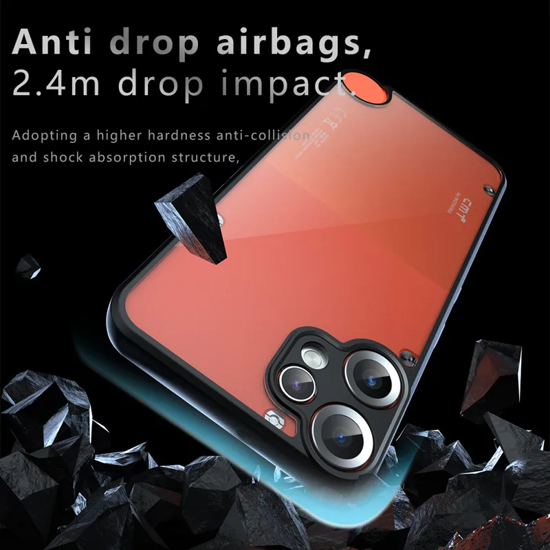 For Nothing CMF Phone 2 Pro Funda mate ELVEV Skin Feeling Hard PC + TPU Carcasa protectora trasera