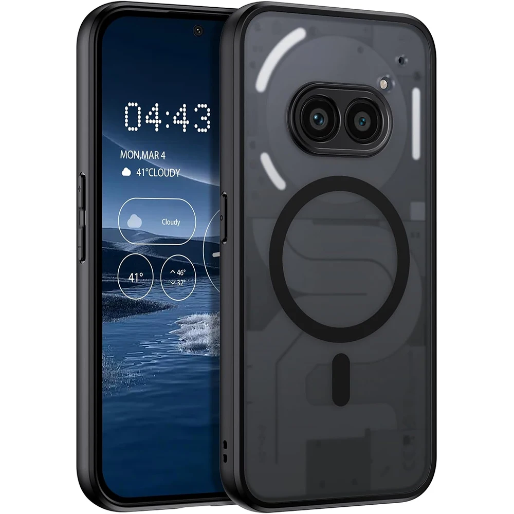 Funda translúcida para Magsafe carga inalámbrica magnética PC dura protección de cámara mate para nada teléfono 2 2A Plus CMF teléfono 1