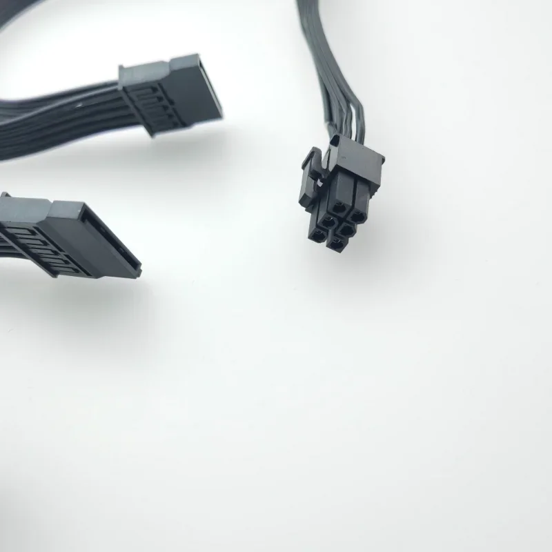 Alimentación de la placa base SATA de 6 pines a 3 puertos para Tt Smart SE 530W 630W 730W, Cable del módulo 18awg - imagen 4