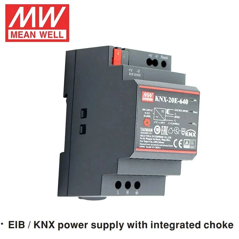 Fuente de alimentación Mean Well KNX-20E-640 MEANWELL 640mA KNX EIB con estrangulador de autobús KNX integrado para sistema de monitoreo de seguridad - imagen 2
