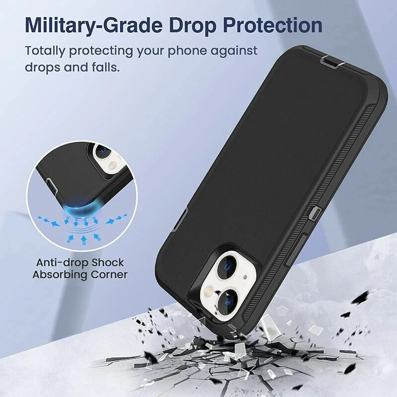 Nivel militar resistente duro 3 en 1 transparente a prueba de golpes para iPhone 17 14 15 16 PLUS 17 11 13 Pro Max MINI SE2 SE3 17AIR funda - imagen 5
