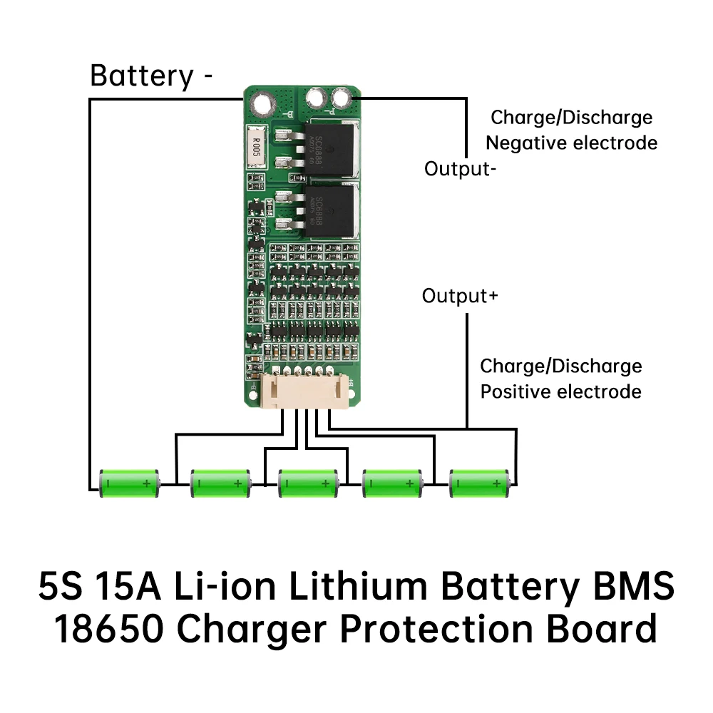 Placa de protección de carga de batería de litio 5S 10A sobre carga sobre descarga protección contra cortocircuitos sobrecorriente - imagen 2