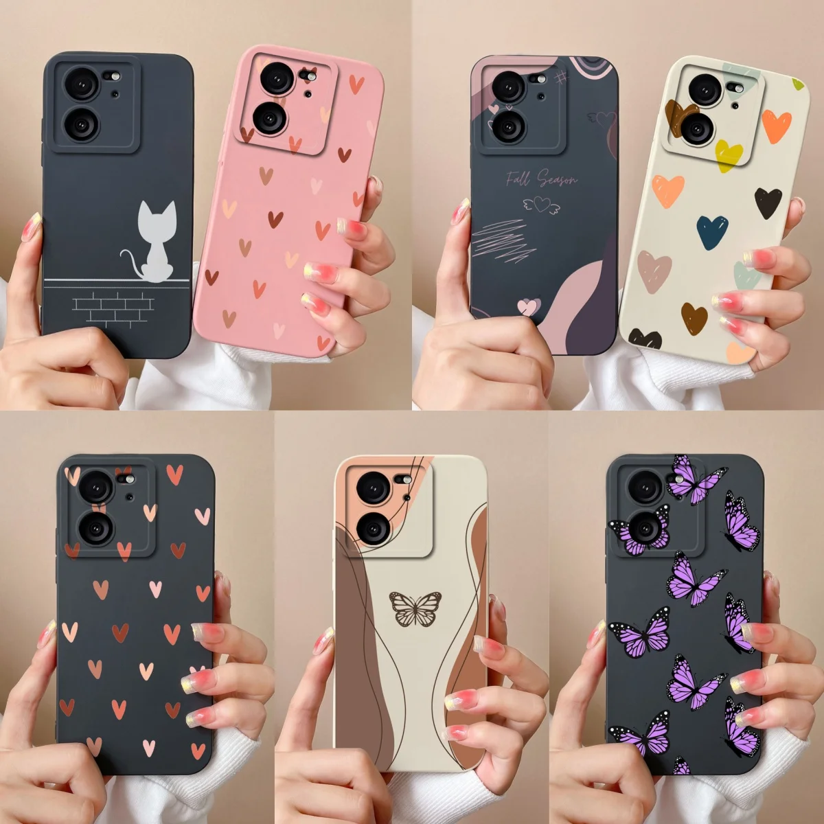 Para Xiaomi 13T Pro funda amor corazón suave silicona líquida protección de cámara contraportada para Xiaomi13T 13TPro fundas de teléfono anticaídas