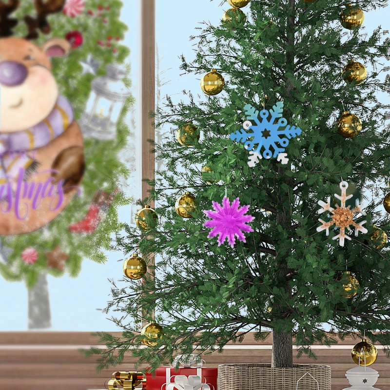 Molde de resina Epoxy de copo de nieve, herramienta de fabricación de joyería hecha a mano de copo de nieve de silicona, gotero de cristal DIY, molde de serie navideña - imagen 5