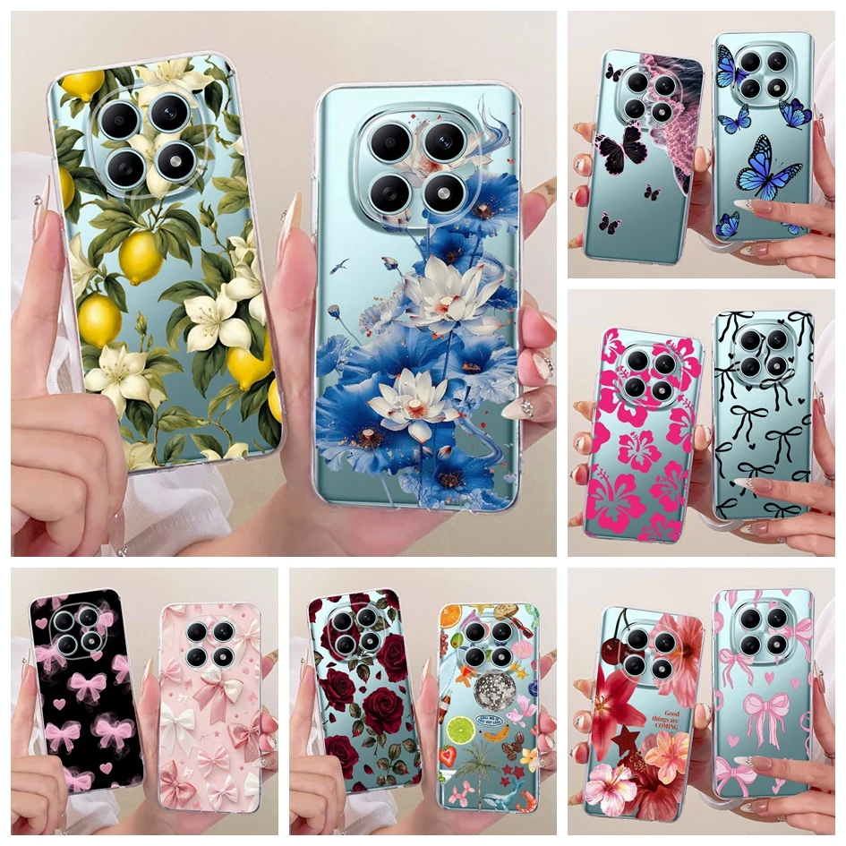 Funda transparente para Xiaomi Redmi Note 15 Pro Plus 5G, Funda trasera de silicona suave con flores populares para Xiaomi Poco M8 Pro