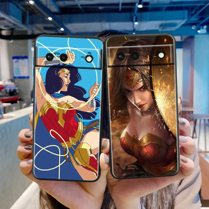 Película Wonders Womans Hero para Google Pixel 9 8 7A 7 6A 6 5A 5 4 4A XL 5G funda de silicona negra a prueba de golpes para teléfono - imagen 2