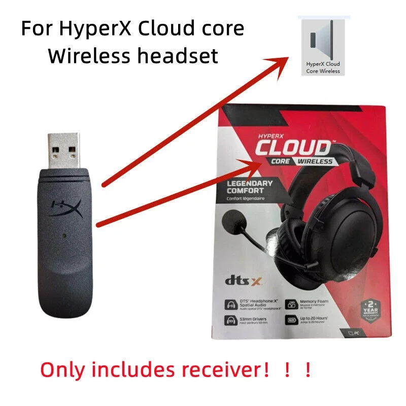 Receptor Dongle USB para HyperX Cloud core/Stinger/Cloud Flight (no compatible con Cloud II core CL005WA, Stinger II) - imagen 3