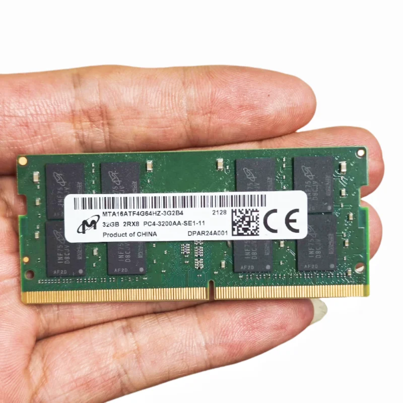 Micron RAMS DDR4 32GB 3200MHz Memoria para portátil DDR4 32GB 2RX8 PC4-3200AA-SE1-11 SODIMM 1.2V