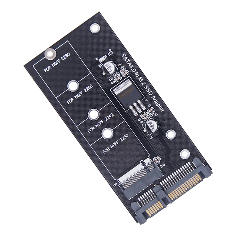 Adaptador M2 SATA Adaptador M2 a SATA Convertidor M.2 a SATA 2,5 "SATA3.0 6Gbps Placa elevadora Soporte de llave B 2230 2242 2260 2280 M2 SSD