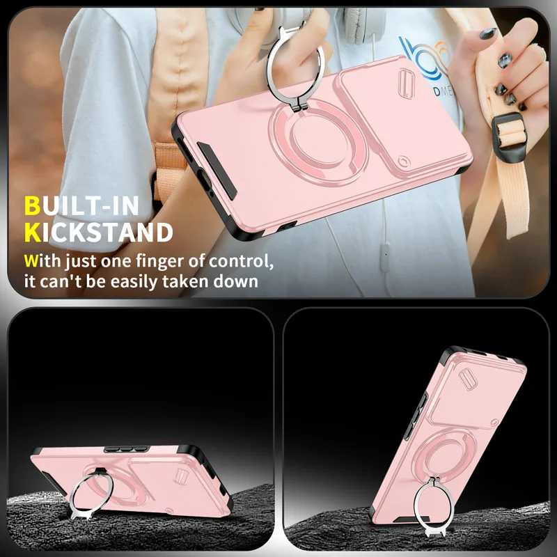 Para Infinix Note 40 50 Pro Plus 4G 5G funda magnética ELVEV Anti-caída resistente duro PC anillo soporte cubierta de teléfono - imagen 5