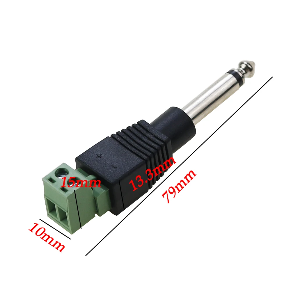 Conector Jack de 3,5mm y 6,3mm, adaptador estéreo de 3,5mm, Conector de canal Mono de Audio a Terminal de tornillo, 1 piezas - imagen 3