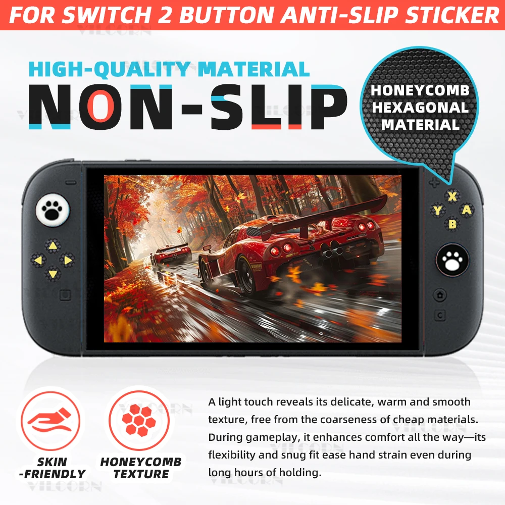 VILCORN NS2 ABXY botón pegatinas personalizadas para interruptor 2 antideslizante reducir la presión del dedo textura de panal Material de alta calidad - imagen 4