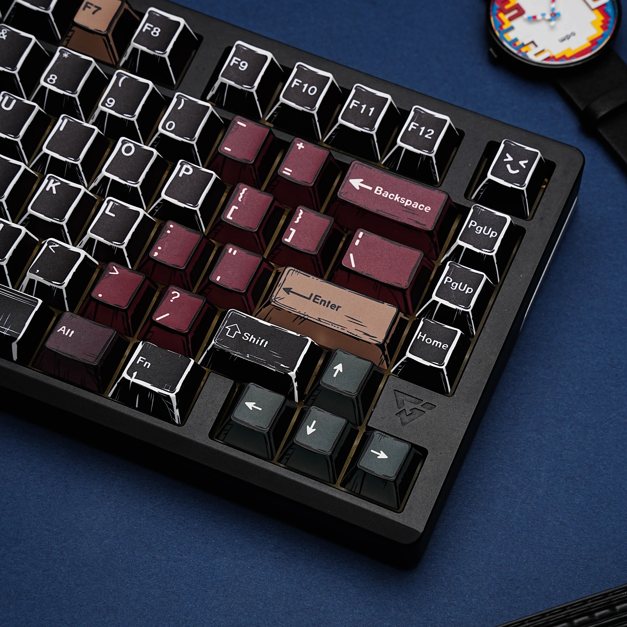 Teclas de teclado mecánico de cómic, perfil de cereza alemán/español/francés/ruso, PBT, 143 teclas, Dye-Sub para interruptores MX, diseño ISO - imagen 3