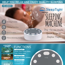 Altavoz Inteligente Blanco con Luz Ambiental y Sonido Relax para Dormir
