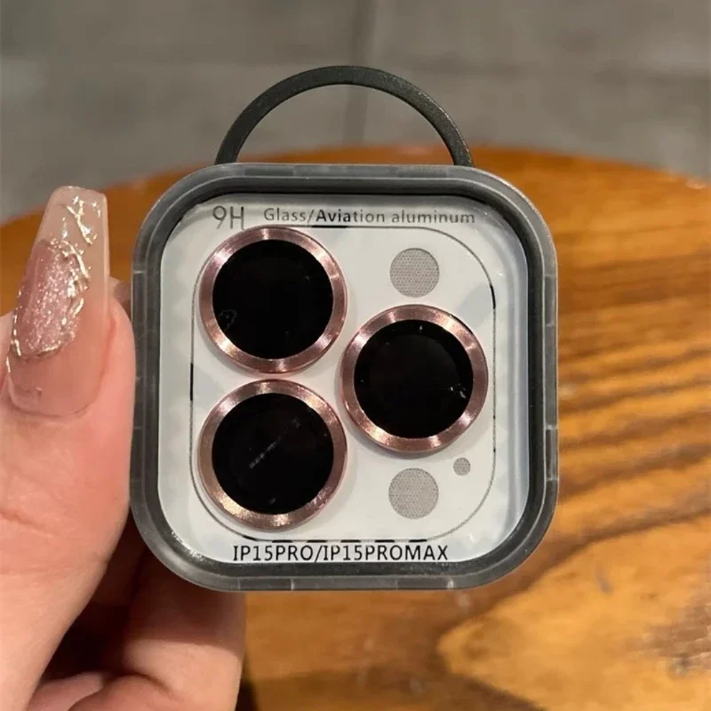 Protector de lente de cámara de cristal con anillo de Metal, 2-3 Uds., para IPhone 15 16 17 Pro Max 14 Plus 13 Pro, accesorios para funda IPhone14 - imagen 3