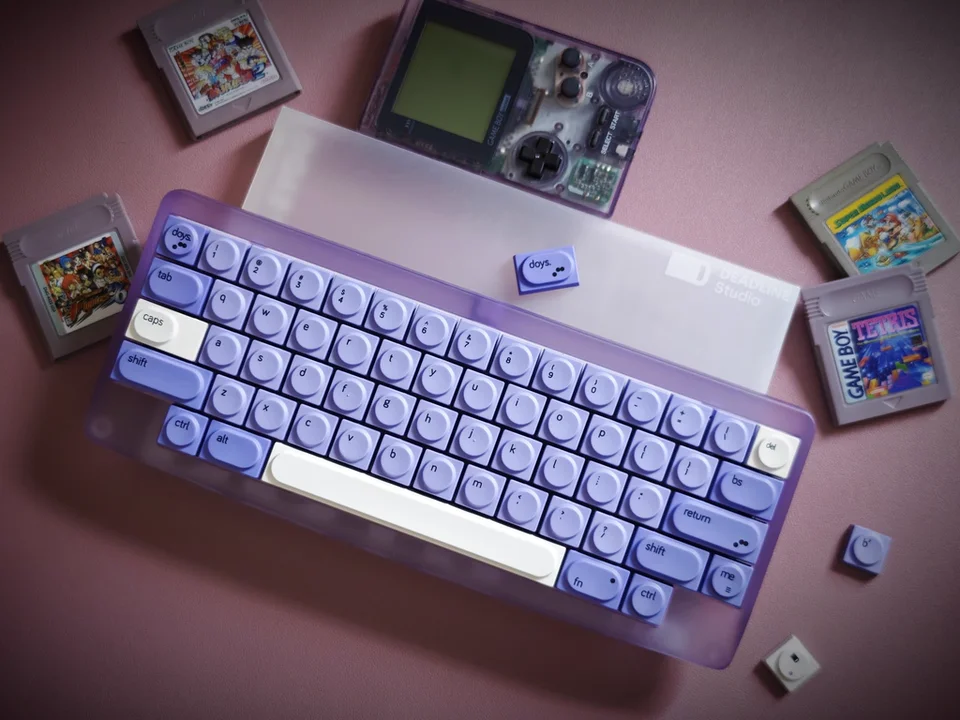 Doys Milkit.taro Keycap Set Púrpura Blanco Numpad Doys Key Caps Teclado mecánico Punto de personalidad Artisan Gaming Keyboard Caps - imagen 4