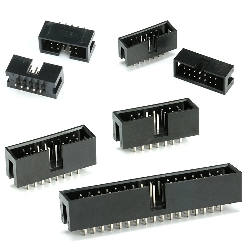 10 Uds Dip 6/10/20/26/34/40 Pin 2,54mm paso macho enchufe recto Idc caja encabezados conector Pcb doble fila 10p/20p/40p/50p Dc3 - imagen 2