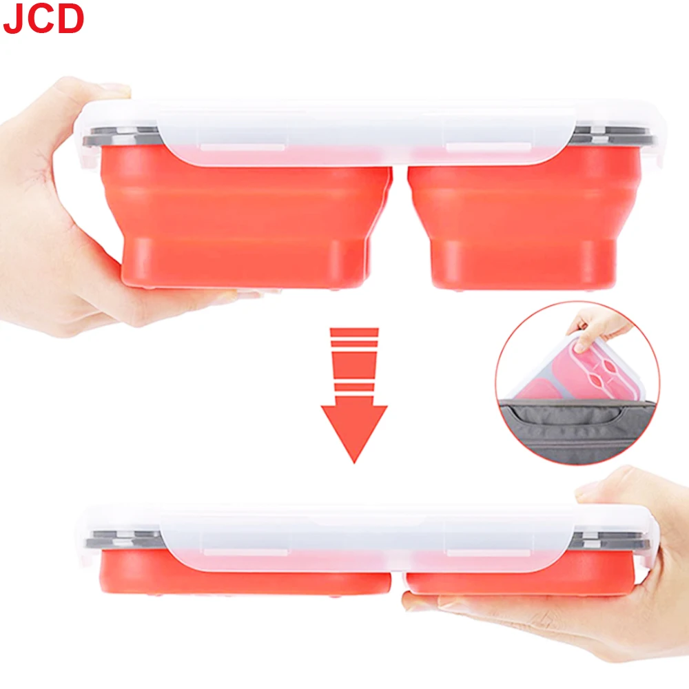 Fiambrera portátil plegable de silicona, cuenco de gran capacidad, ecológica, 1300ml - imagen 4
