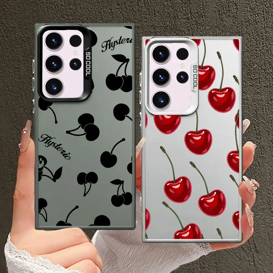 Funda trasera de teléfono con diseño de cereza para Samsung Galaxy S22 S25 S23 Note 20 Ultra S20 Plus S21 S24 FE S23 - imagen 4
