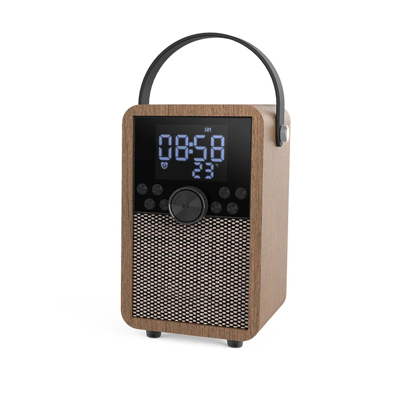Altavoces Bluetooth 2 en 1 5,1, 5W, 3 pulgadas, caja de sonido de rango completo, altavoz EQ, reloj, Radio FM, pantalla de temperatura para el hogar y al aire libre