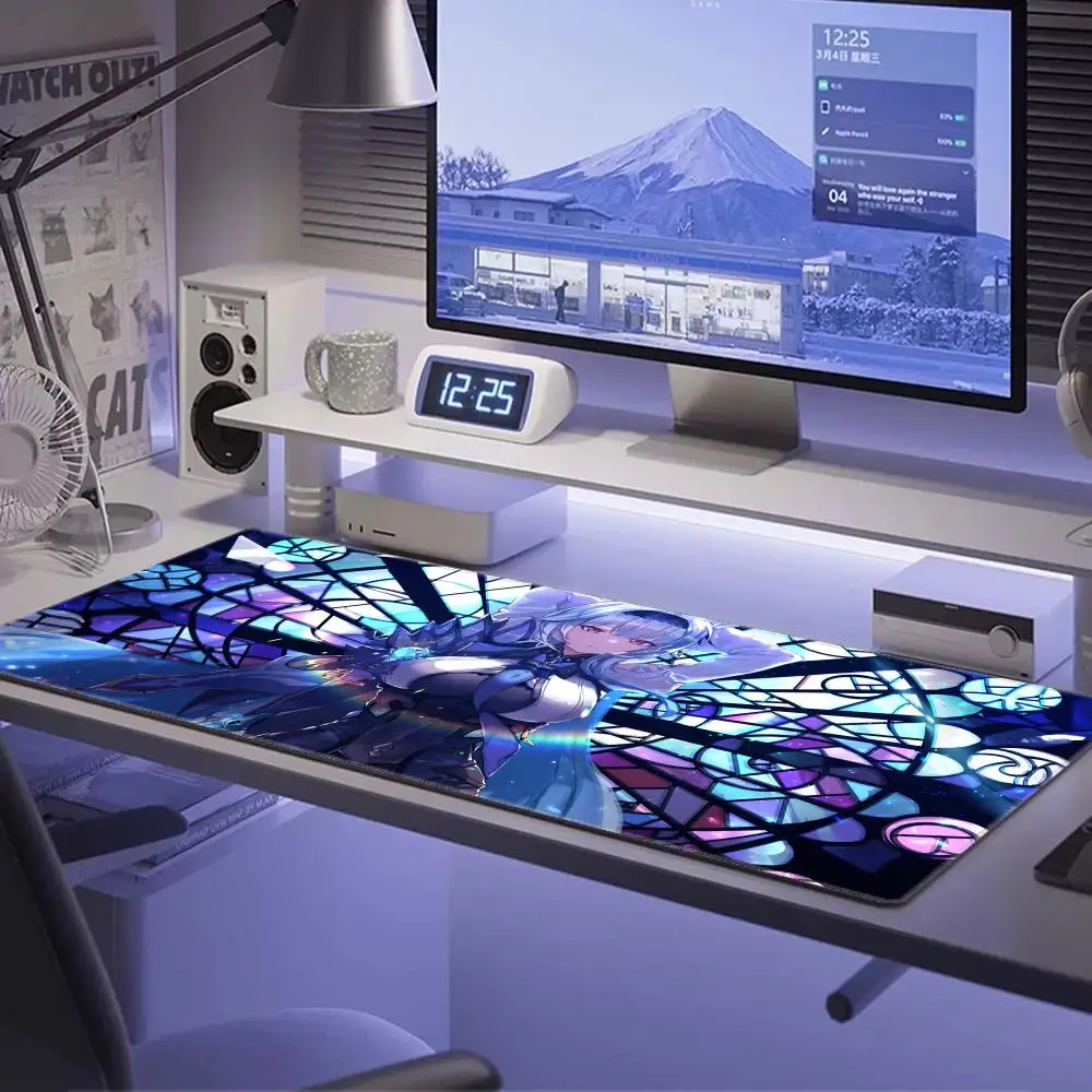 Alfombrilla de ratón HD XXL, alfombrillas de ratón para ordenador, alfombrillas de escritorio Genshin Impact Eula Gamer, portátil, alfombrilla de ratón de goma Natural suave para escritorio - imagen 2