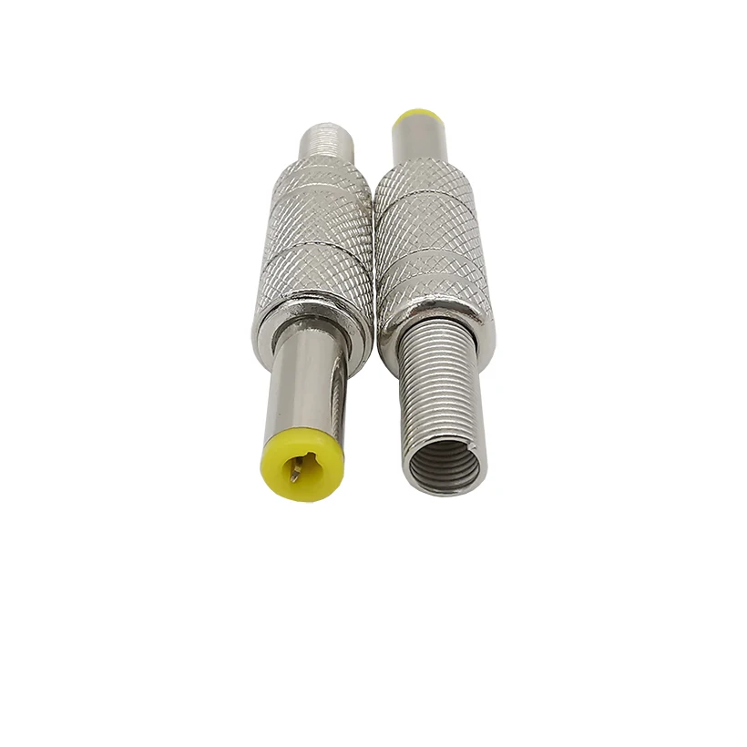 5/10 Uds 5,5x2,1mm/5,5mm * 2,5mm DC enchufe macho adaptador conector de Metal enchufe con cabeza amarilla - imagen 4