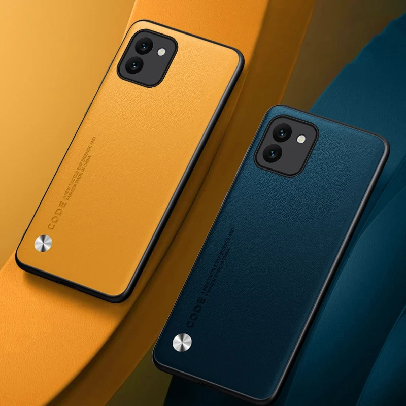 Funda de cuero PU de lujo para Samsung Galaxy A03, funda trasera de silicona mate con protección completa, funda de teléfono para Samsung A03 4G - imagen 3