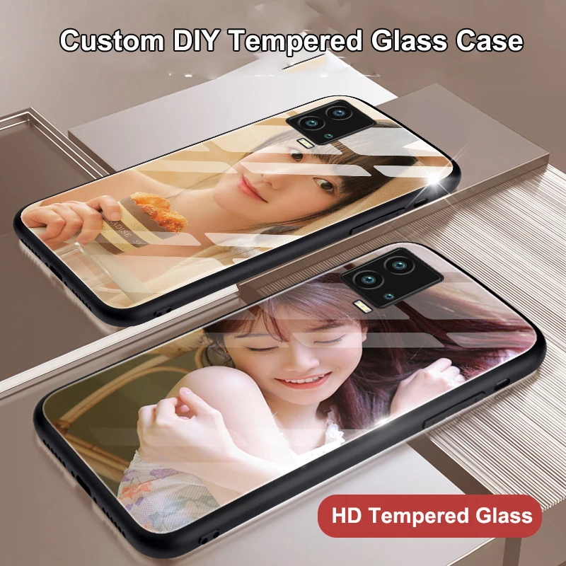 Funda de vidrio templado personalizada para Vivo IQOO Z10 Z9X Z9 Turbo 8 Pro 7 Neo 9S Plus X80 X70 fundas DIY foto carcasa anticaída - imagen 3