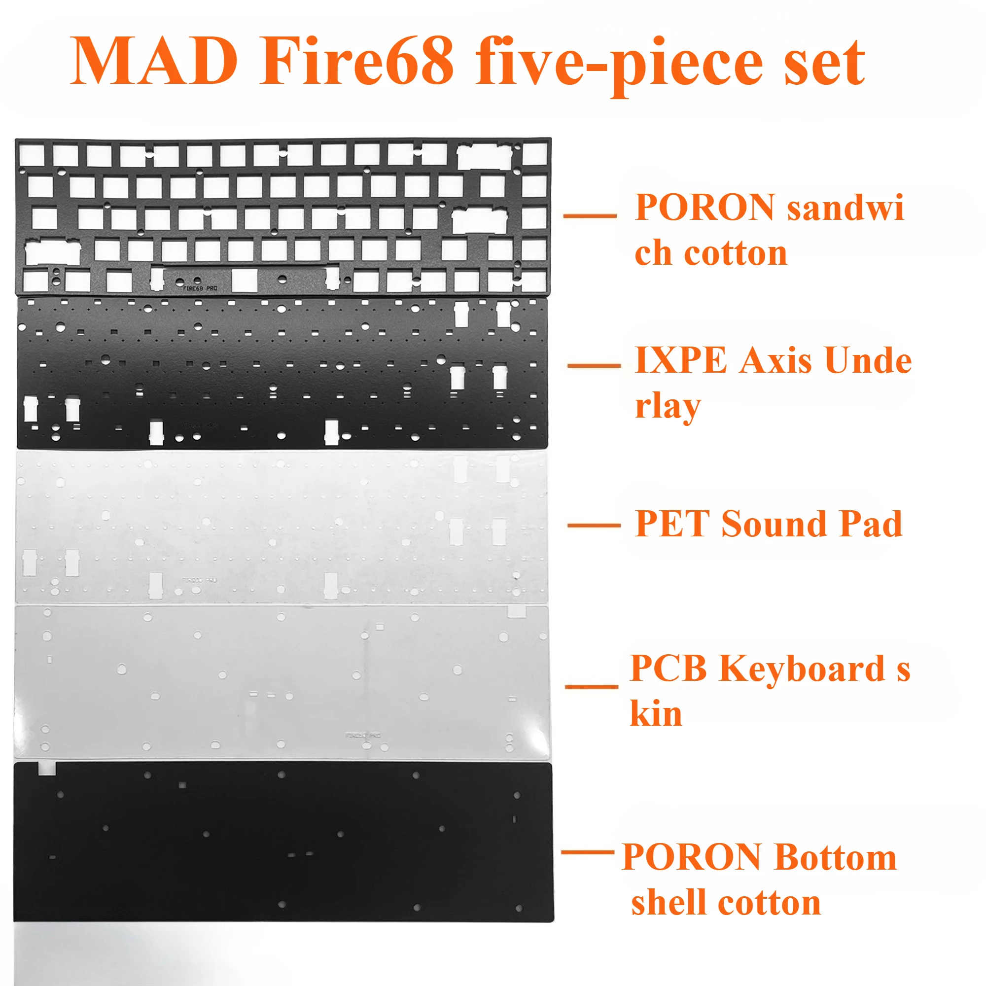 MAD Fire68/Pro/Ultra Sound Pad 5Set espuma voz IXPE eje subpuesta paquete personalizado Gaming Teclado mecánico accesorios DIY