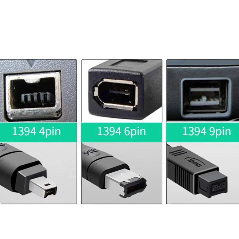 EEE 1394 FireWire 800 - FireWire 400, Cable de 9 a 9 pines, 6 pines, 4 y 6 pines, 4 pines a 4 pines, ILink IEEE 1394B - imagen 5