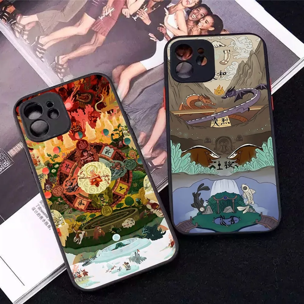 A-Avatars The Last A-Airbender Anime funda de teléfono para IPhone 14 X XR XS 7 8 Plus 11 12 13 Pro MAX 13mini funda mate a prueba de golpes - imagen 3