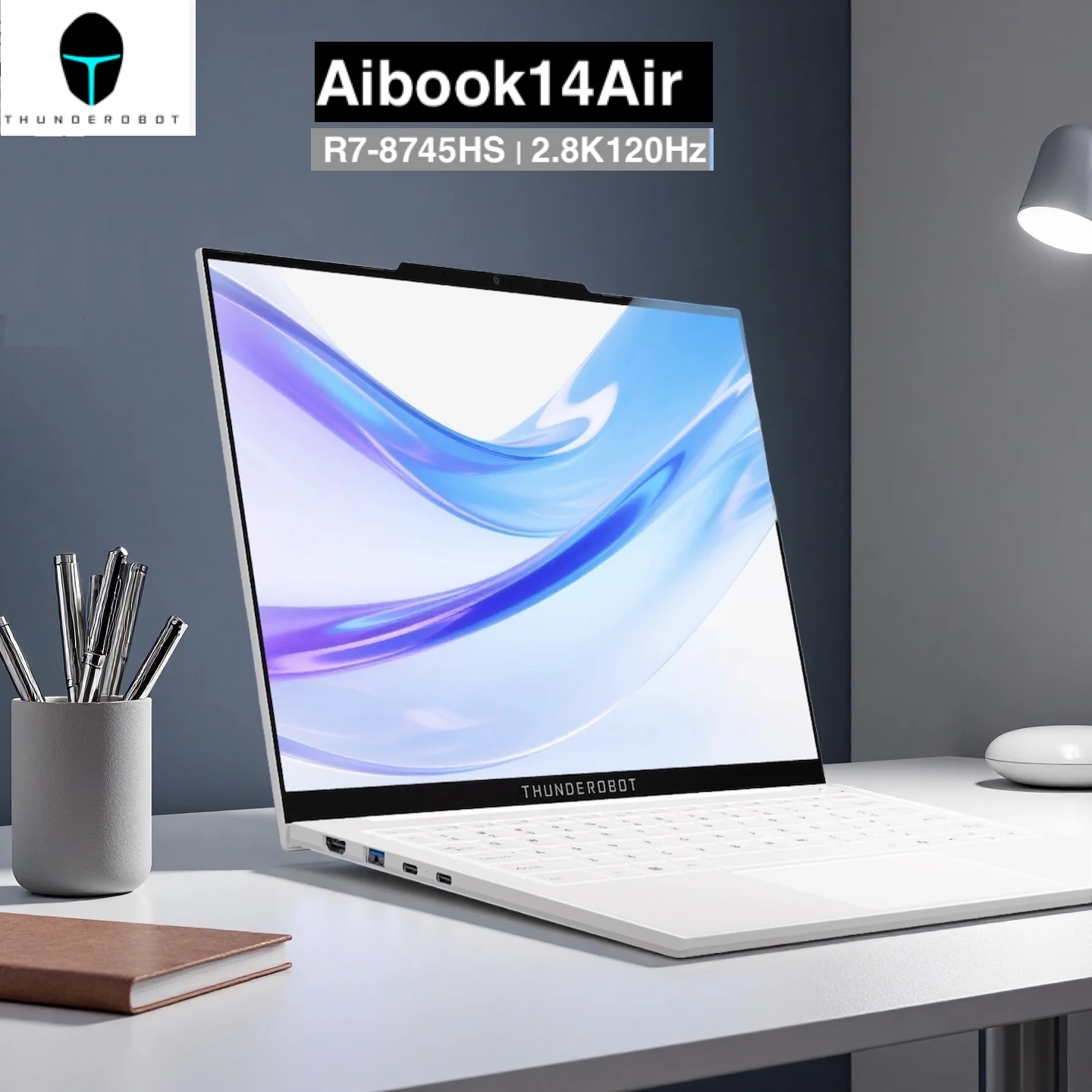 ¡Nueva llegada! ThundeRobot Aibook14Air 14 pulgadas AMD R7-8745HS 2.8K 32GB 1T SSD portátil de oficina AI ultrafino de alto rendimiento blanco - imagen 2