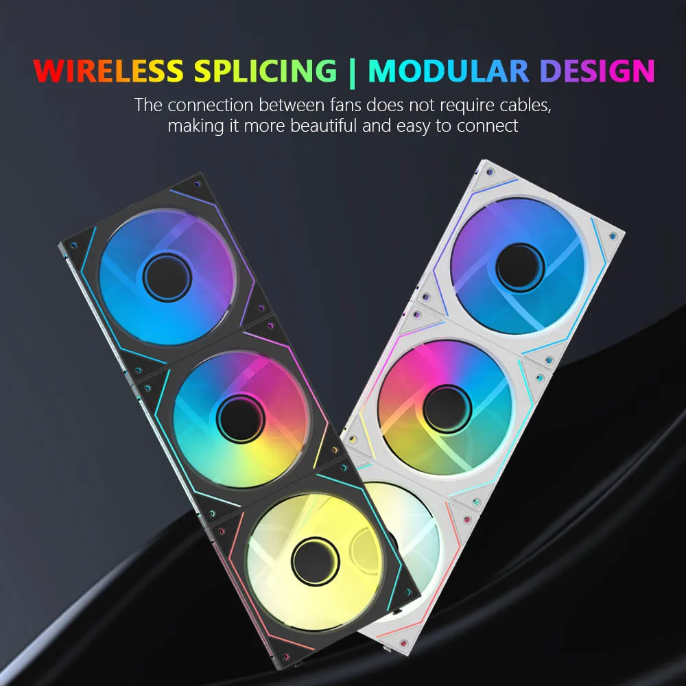 JUMPEAK MX120 240 mm Empalme Inalámbrico Modular PC Ventilador de Refrigeración de Caja de 120 mm ARGB Efecto Espejo Infinito Para Enfriador de Agua de Computadora - imagen 5