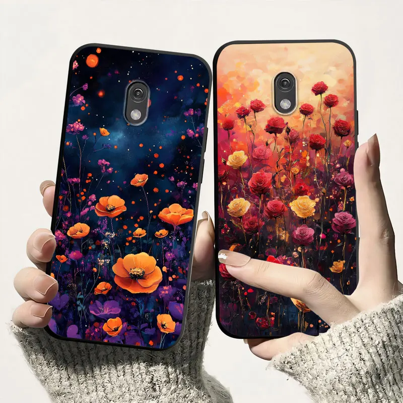 Protector para Nokia 215 4G funda para Nokia 225 4G a prueba de golpes funda trasera de silicona suave TPU funda de teléfono flor gato parachoques a prueba de polvo