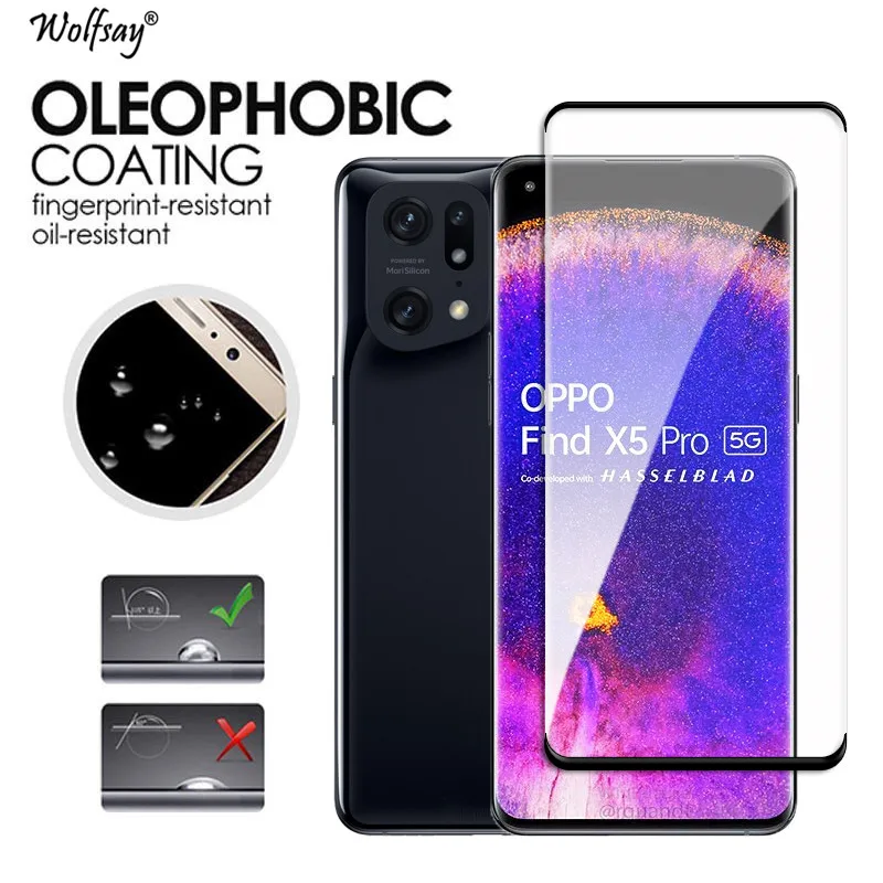 For OPPO Find X5 Pro Glass 3D Full Cover Curved Screen Protector For OPPO Find X5 Pro Tempered Glass Find X5 Pro 5G Lens Film  - imagen 4