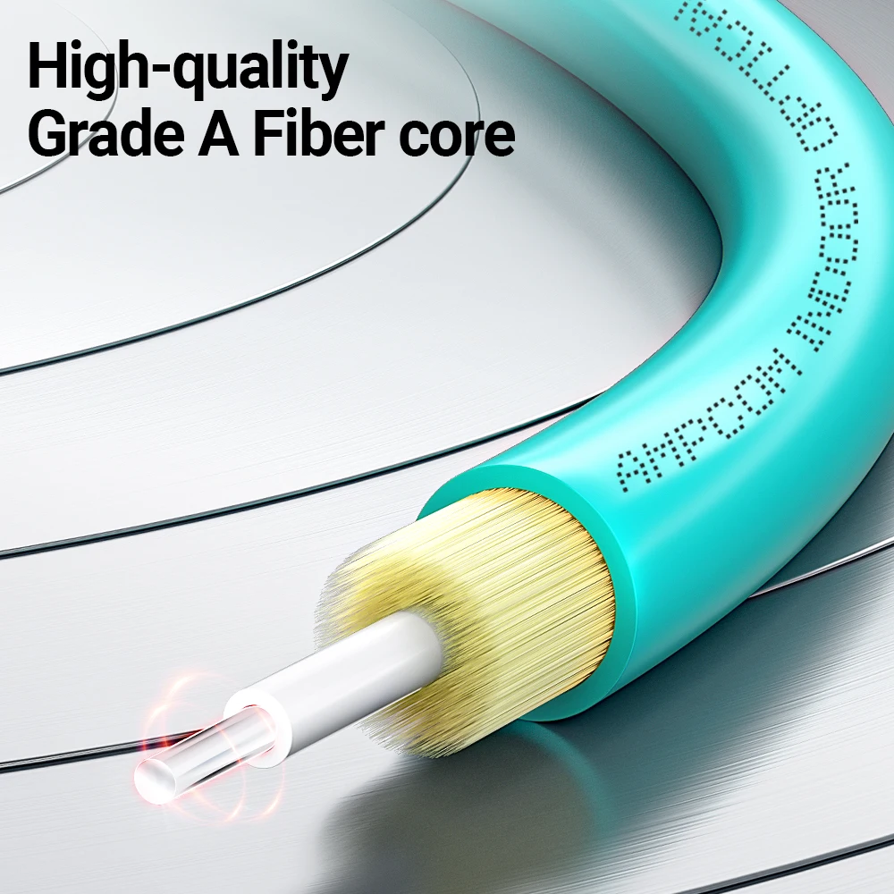 AMPCOM LC a SC UPC OM3 Cable de conexión de fibra óptica multimodo dúplex, 50/125μm, OD 2,0 mm, LSZH OFNR, 1-100 metros - imagen 3