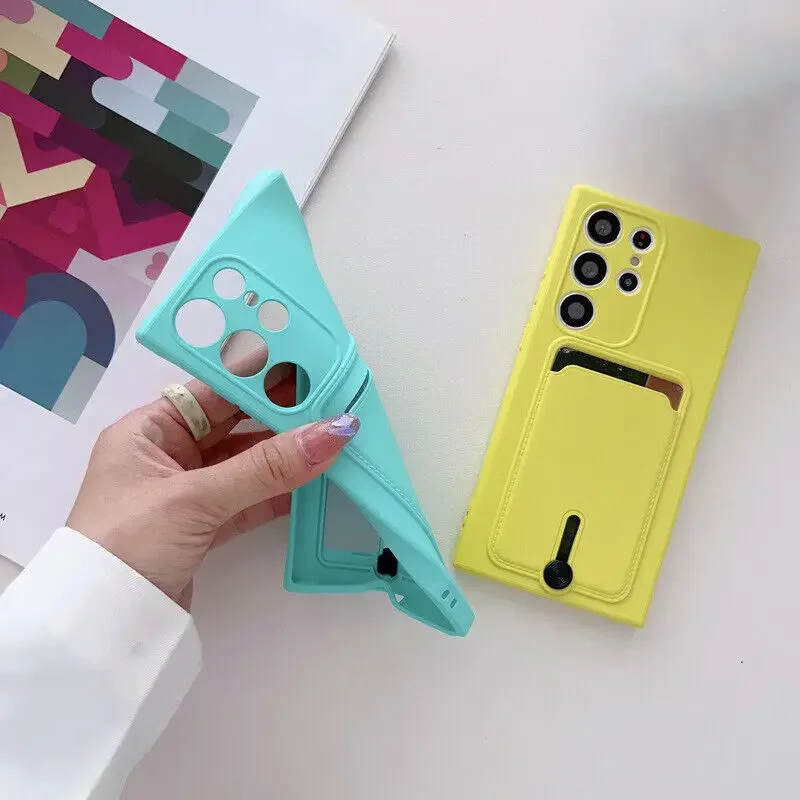 Funda de silicona con tarjetero para Samsung Galaxy S24 S23 S22 S21 Ultra Plus S20 FE A52 A72 A51 A71 A33 A53 - imagen 4