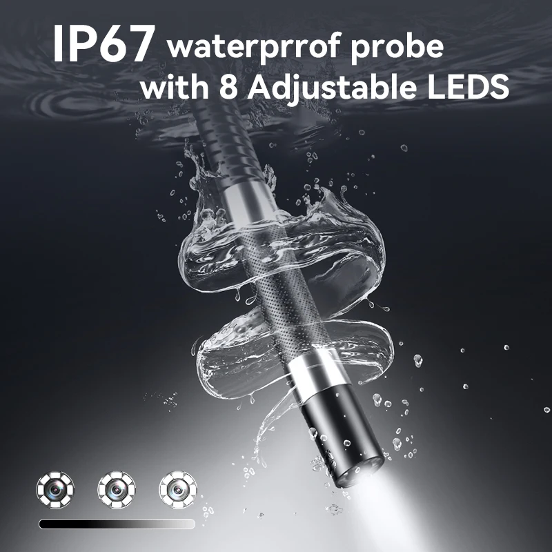 Endoscopio Industrial de boroscopio articulado bidireccional con cámara articulada de 8mm y 5,5mm, endoscopio para coches para Android IOS automotriz - imagen 5