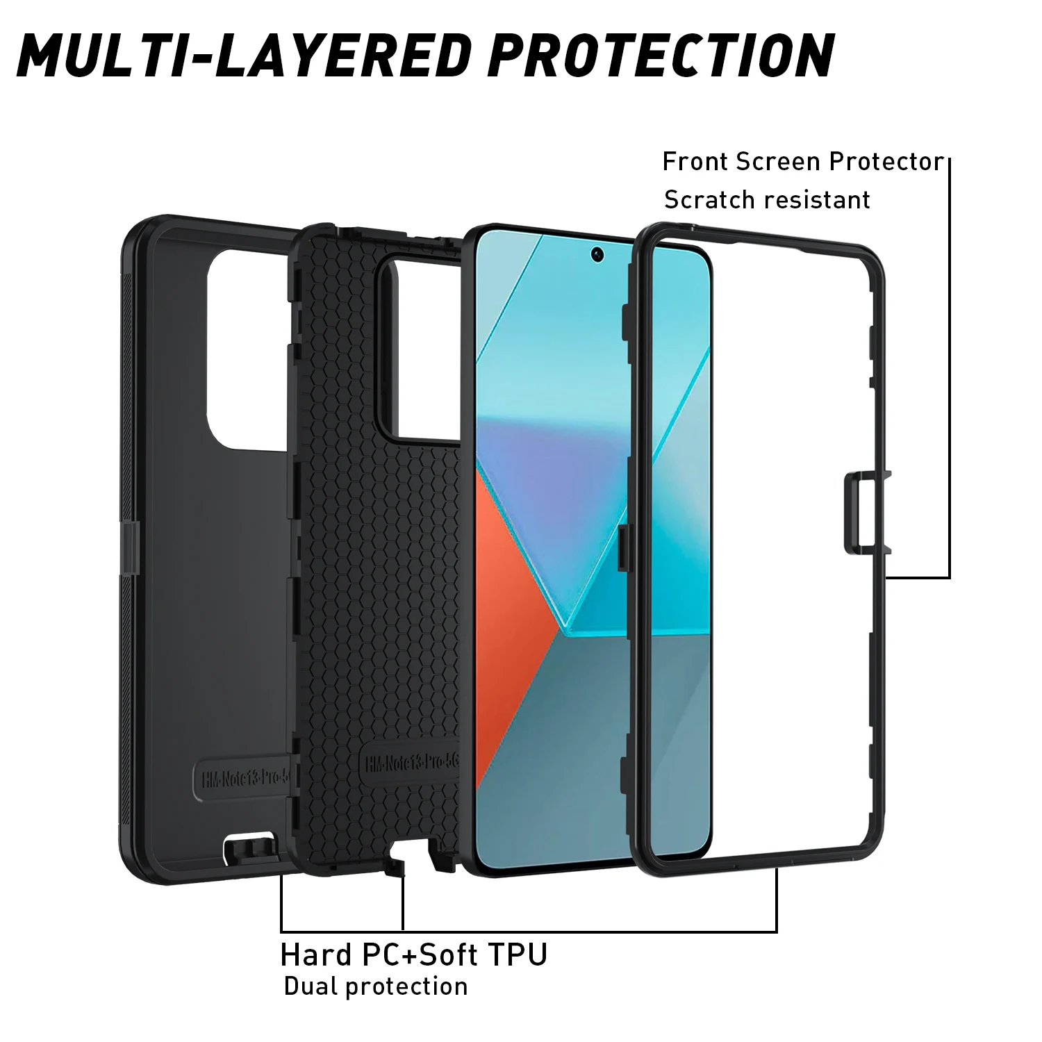 Funda resistente a prueba de polvo para Redmi 12, funda protectora de cámara para Xiaomi 11T Pro Redmi Note 11S 12, funda protectora a prueba de golpes - imagen 3