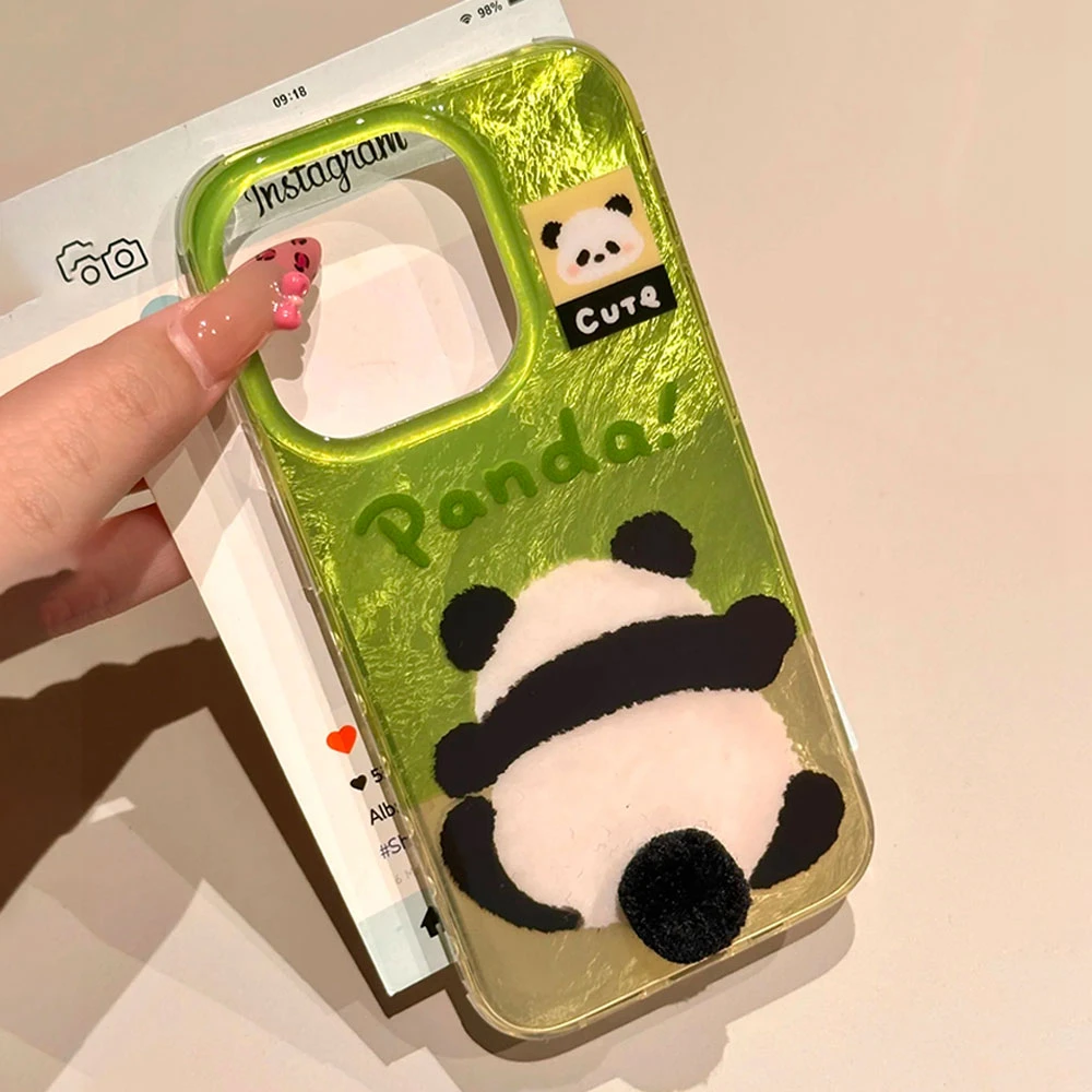 Funda de teléfono con patrón de vórtice degradado Trippy Panda para iPhone 17 16 15 14 13 12 Pro Max 7 8 Plus 11 16e X XS XR SE cubierta a prueba de golpes - imagen 3