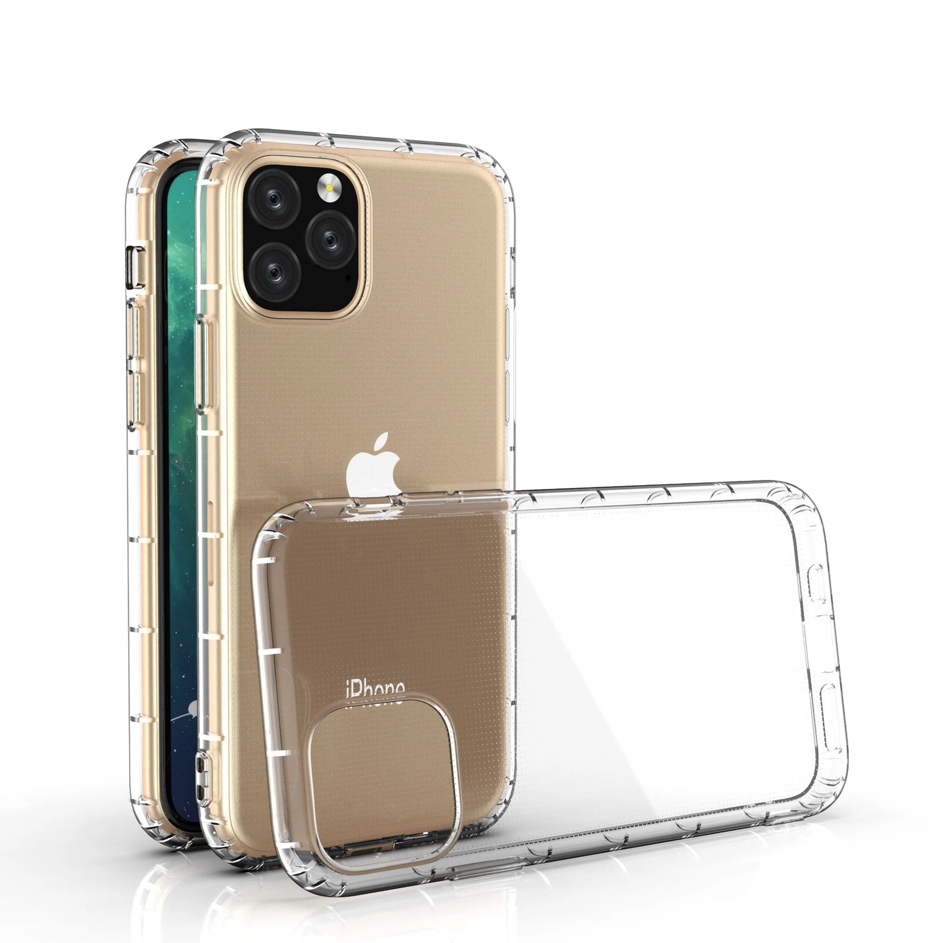 Funda de teléfono de TPU transparente a prueba de golpes con Airbag para iPhone X XR XS 11 12 13 Mini 14 15 16 Pro MAX 16E SE 8 Plus, funda de silicona suave