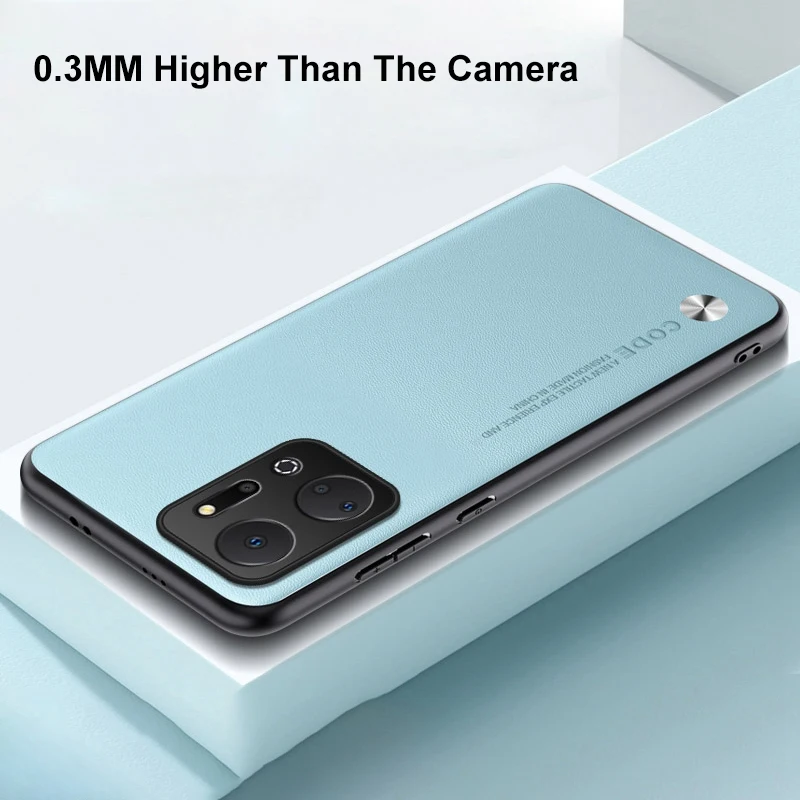 Funda de cuero PU de lujo para Honor X7A, funda trasera de silicona mate a prueba de golpes, funda de teléfono de protección completa para HonorX7A 4G - imagen 5