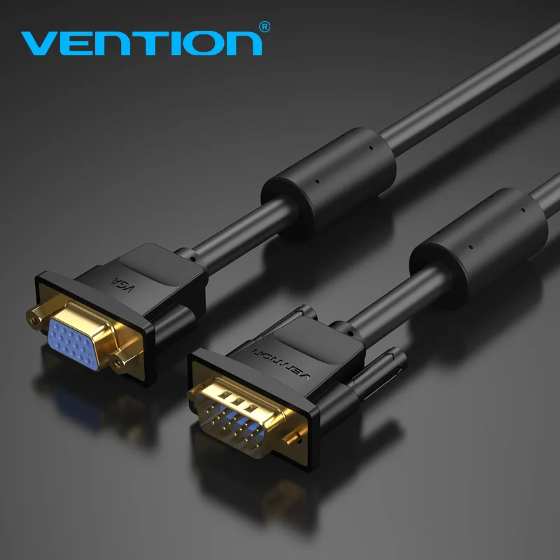 Vention-Cable de extensión VGA de alta calidad, extensor macho a hembra de 1m, 1,5 m, 2m, 3m, para Monitor de proyector de ordenador, 5m - imagen 5