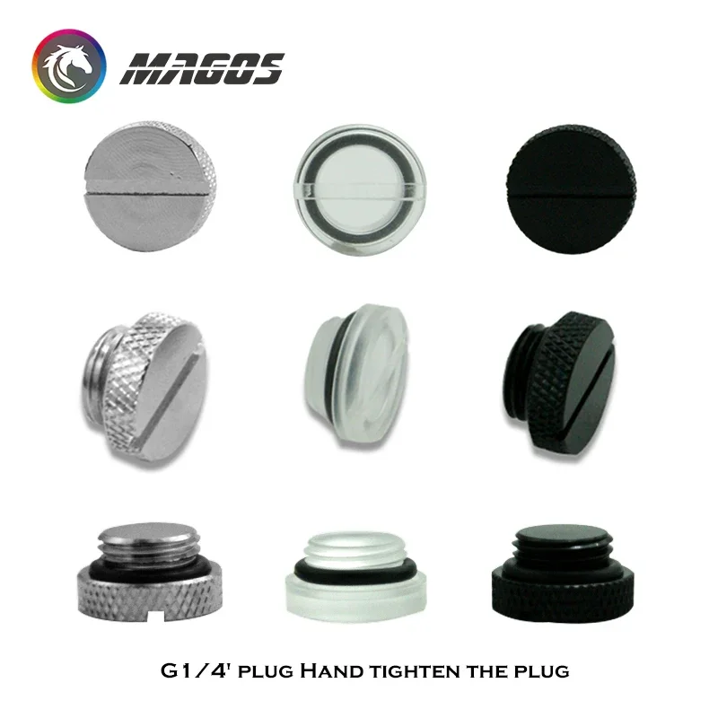 2 uds G1/4 "rosca tapón de parada de agua para caja sellado de refrigeración por agua negro/plata - imagen 4