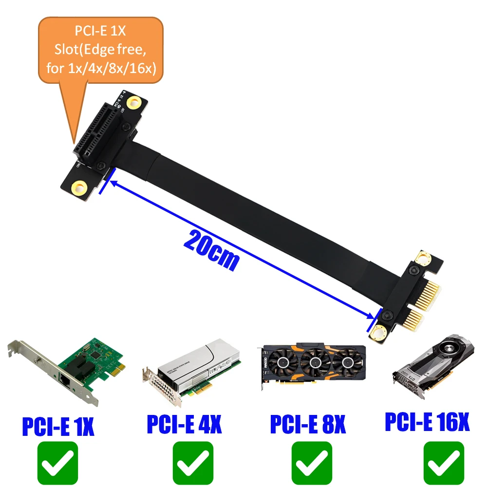 H1111Z PCIE Riser PCI-E PCI E Riser PCI Express Riser Card Cable de extensión PCIE X1 para adaptador convertidor extensor de placa base - imagen 3
