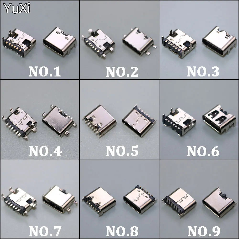 Conector tipo C DIP SMT de 6 pines, conector hembra de transferencia de datos, Terminal de teléfono, Notebook, ordenador portátil, carga trasera, 10 unidades