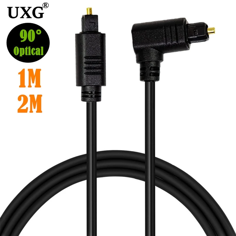Cable de Audio óptico Digital doble de 90 grados, Cable Coaxial Toslink SPDIF para amplificadores, reproductor de Blu-ray, Xbox 360, barra de sonido de fibra - imagen 2
